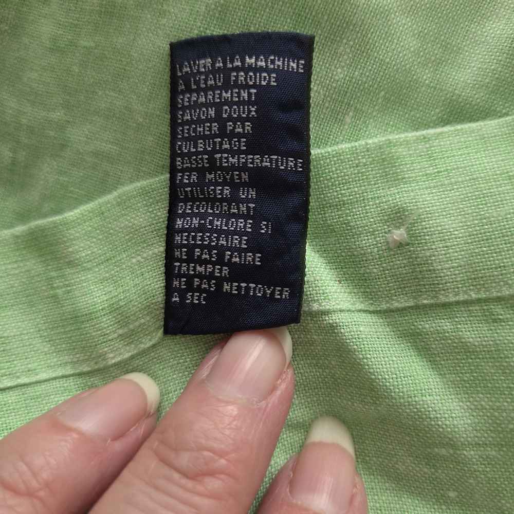 Vtg & NWT Tommy Hilfiger Light Green 100% Linen Top (Cover-up) - Picture 13 of 16